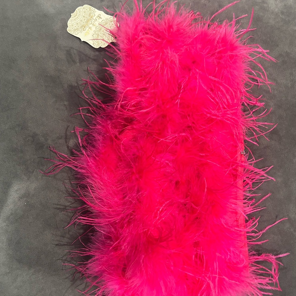 Altar’d State Pink Featger Crop Top